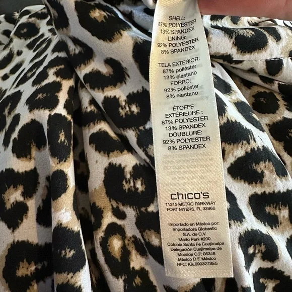 Zenergy Golf by Chicos Leopard Print Gold Skort sz 16/ XL - Picture 10 of 15